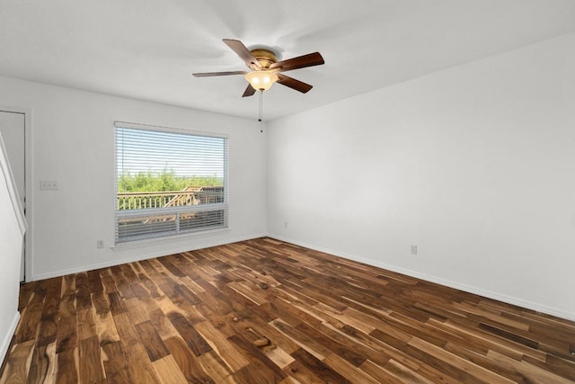 21459 Coyote Trl Unit B4, Lago Vista, TX 78645 - spare room with dark wood finished floors and ceiling fan