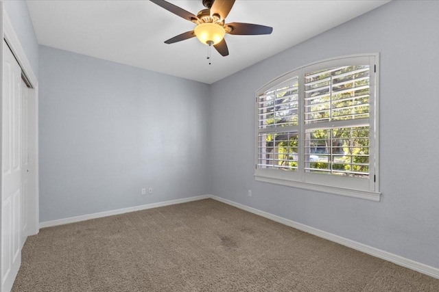 8312 Jancy Dr, Austin, TX 78750 - unfurnished bedroom with carpet floors, a closet, and a ceiling fan