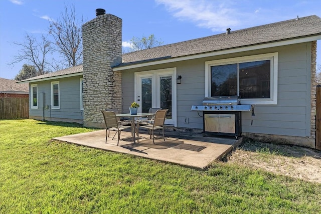 11605 Gunsmoke Cir, Austin, TX 78750 - rear view of property with a patio area and a chimney