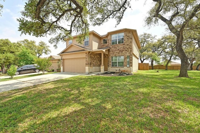 234 Coleto Creek Loop, Kyle, TX 78640 - traditional home with driveway and stone siding