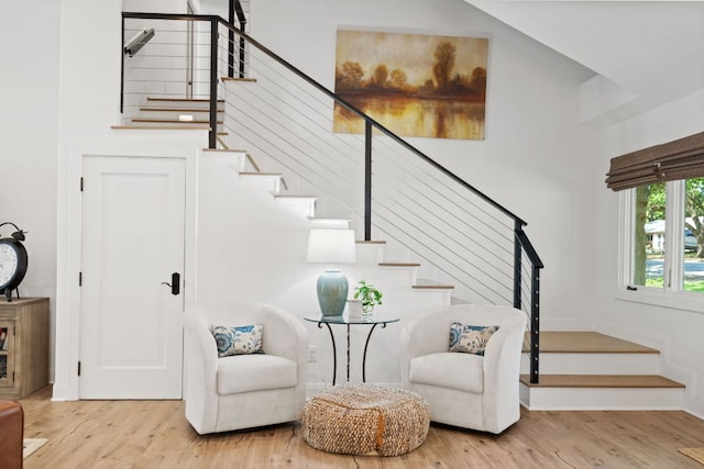 1001 Lakeshore Dr, Marble Falls, TX 78654 - stairs featuring baseboards and wood finished floors