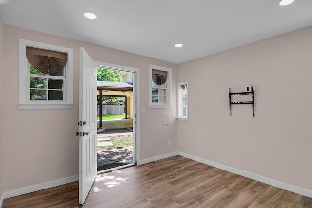 15811 De Peer Cv, Austin, TX 78717 - entrance foyer with light wood-style floors and recessed lighting