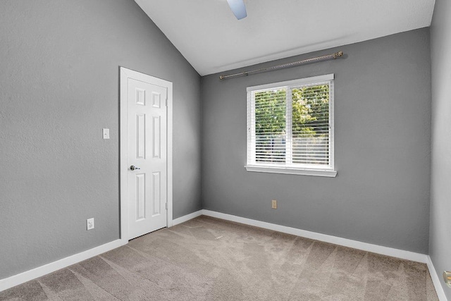 15811 De Peer Cv, Austin, TX 78717 - carpeted empty room with lofted ceiling and ceiling fan