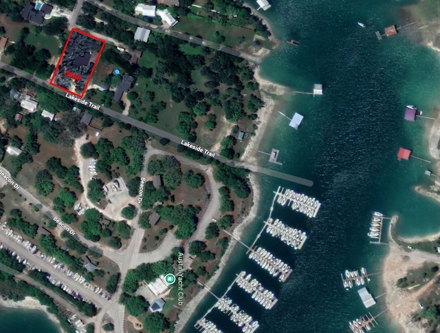 5908 Lakeside Trl, Austin, TX 78734 - map of property location with property boundaries highlighted