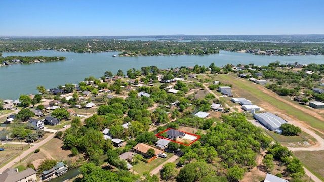125 Channel Dr, Sunrise Beach, TX 78643 - birds eye view of property with a residential view and a water view