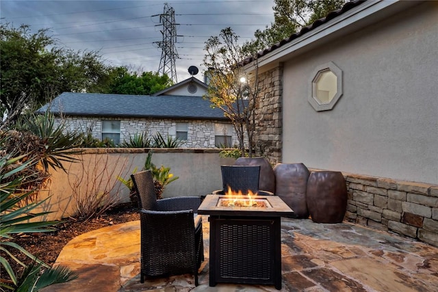 202 Bridgepoint Dr, Kingsland, TX 78639 - view of patio / terrace featuring a fire pit
