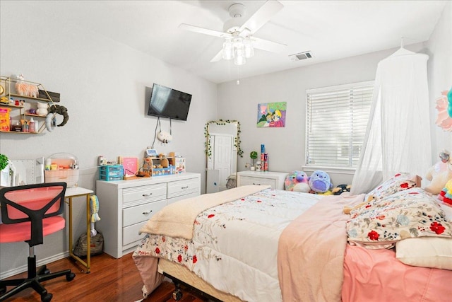 4456 Mather, Kyle, TX 78640 - bedroom featuring wood finished floors and ceiling fan