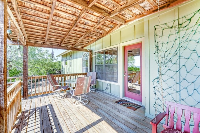 19818 Colina Dr, Lago Vista, TX 78645 - wooden deck with outdoor dining area