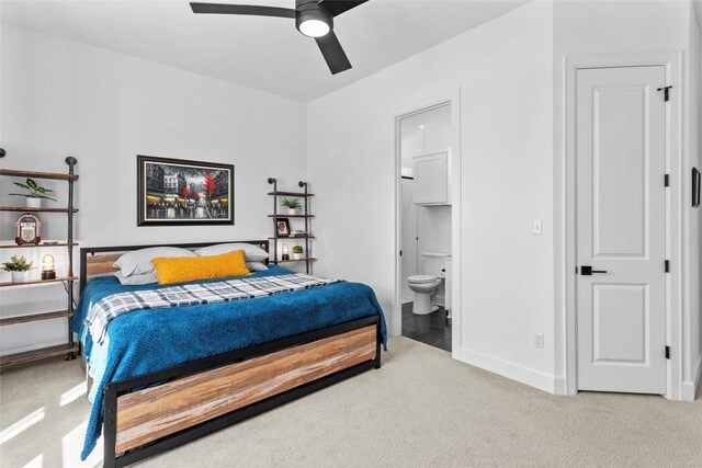 1890 Headwaters Blvd, Dripping Springs, TX 78620 - bedroom with carpet floors, ensuite bathroom, and a ceiling fan