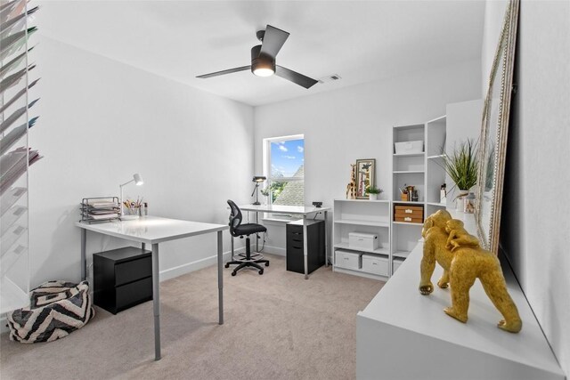 1890 Headwaters Blvd, Dripping Springs, TX 78620 - office area featuring light colored carpet and a ceiling fan