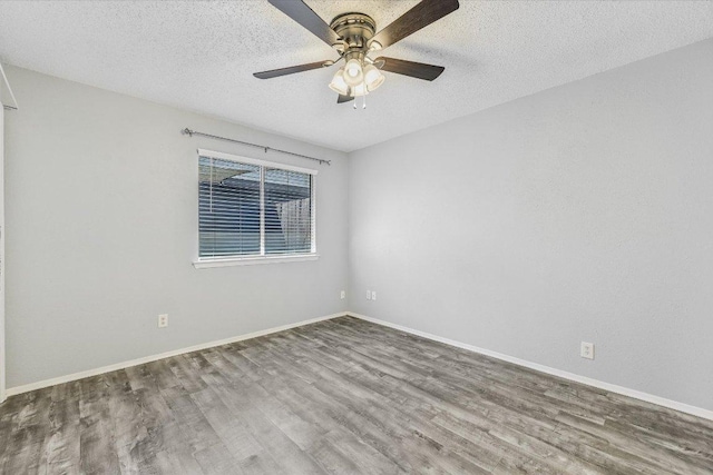 317 W William Cannon Dr B, Unit A, Austin, TX 78745 - empty room with wood finished floors, a textured ceiling, and a ceiling fan