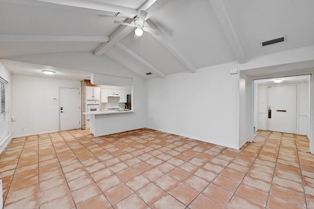 1700 Barton Hills Dr, Austin, TX 78704 - unfurnished living room featuring ceiling fan and baseboards