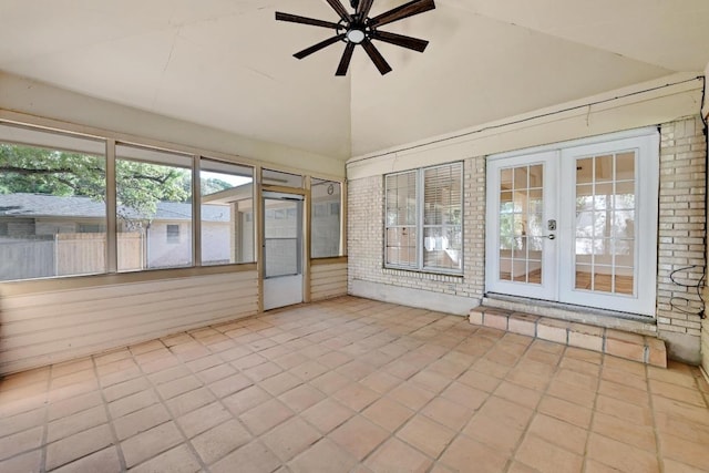 1700 Barton Hills Dr, Austin, TX 78704 - unfurnished sunroom with french doors and lofted ceiling