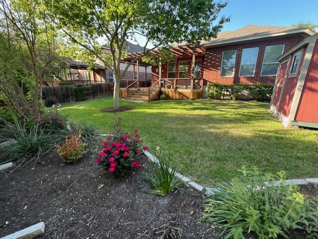3610 Turkey Path Bnd, Cedar Park, TX 78613 - view of yard with a pergola and a wooden deck