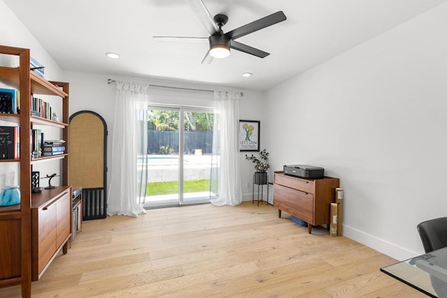 104 Westhaven Dr, West Lake Hills, TX 78746 - office space with light wood-style floors, ceiling fan, and recessed lighting