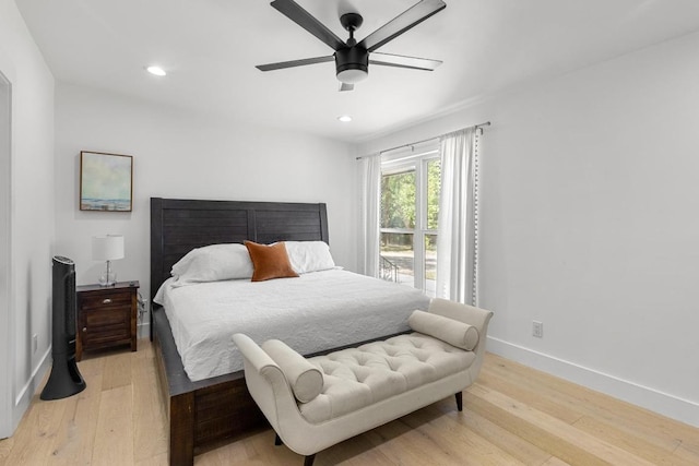 104 Westhaven Dr, West Lake Hills, TX 78746 - bedroom featuring light wood-style floors, recessed lighting, and ceiling fan