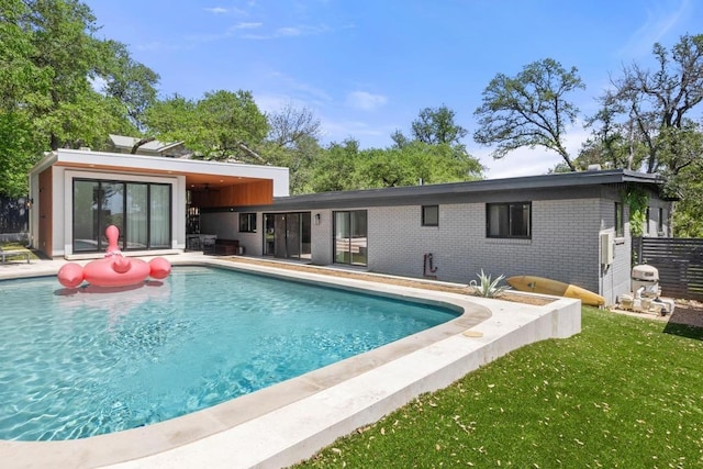 104 Westhaven Dr, West Lake Hills, TX 78746 - swimming pool with a patio area, a lawn, and ceiling fan