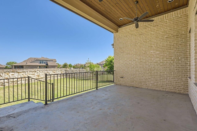 view of patio / terrace featuring a ceiling fan