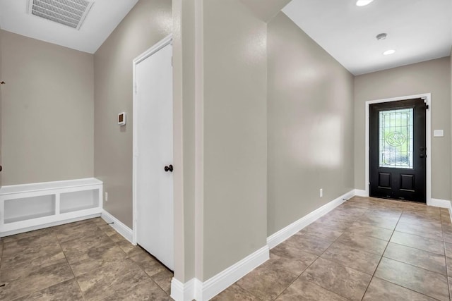 3613 Esperanza Dr, Round Rock, TX 78665 - foyer entrance with baseboards, recessed lighting, and tile patterned flooring
