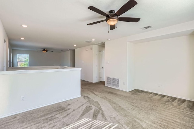 1161 Verna Brooks Way, Kyle, TX 78640 - unfurnished room featuring a ceiling fan, carpet, recessed lighting, and baseboards