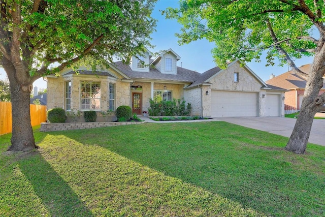 1218 Swenson Farms Blvd, Pflugerville, TX 78660 - traditional-style home with stone siding, a garage, driveway, and a shingled roof