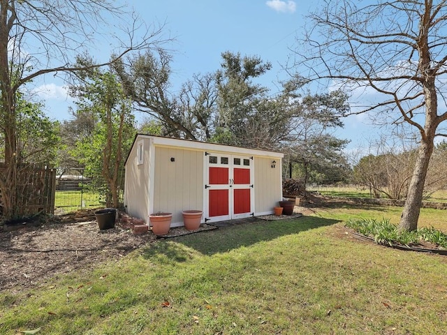 view of shed