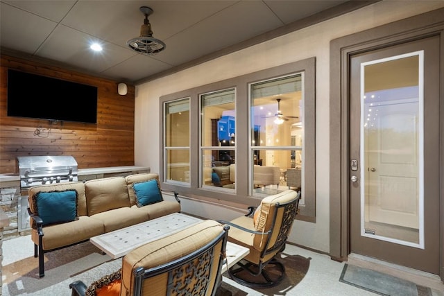 4105 Gandara Bnd, Austin, TX 78738 - view of patio featuring ceiling fan