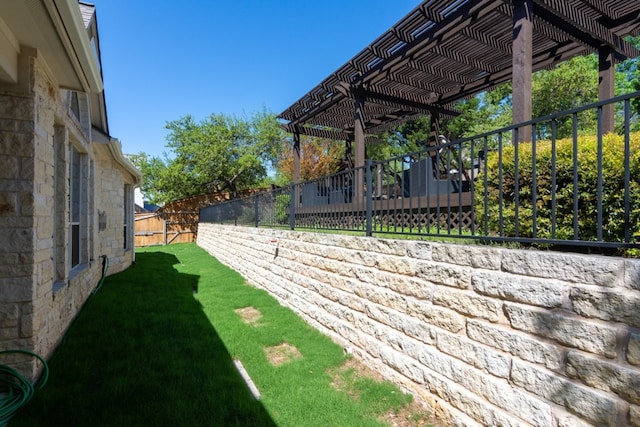 171 Brighton Ln, Austin, TX 78737 - fenced backyard featuring a pergola