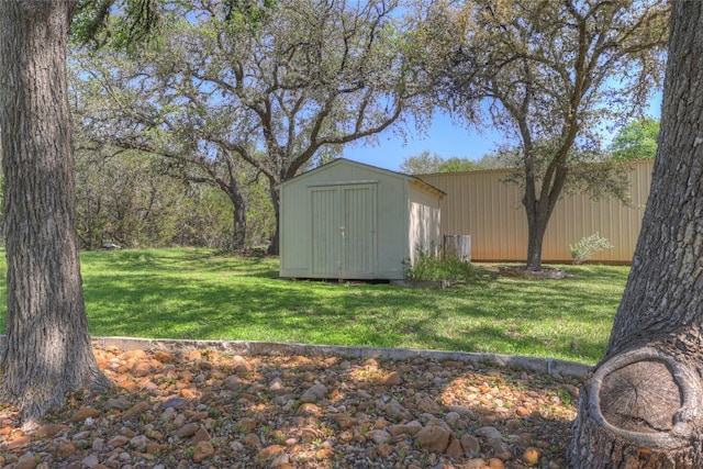 view of shed
