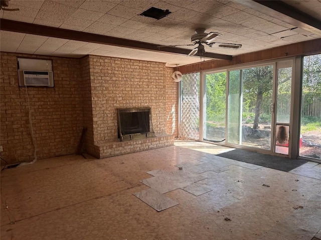 1006 Gilmore St, Taylor, TX 76574 - unfurnished sunroom featuring a wall mounted AC