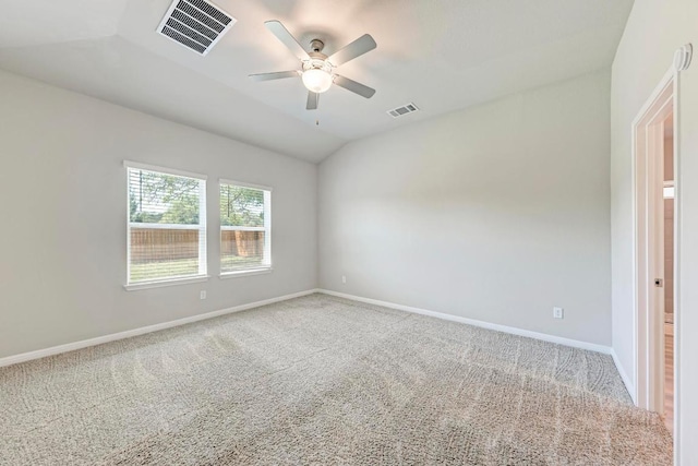 1528 Longhorn Ranch Dr, Leander, TX 78641 - spare room featuring carpet flooring, ceiling fan, and vaulted ceiling