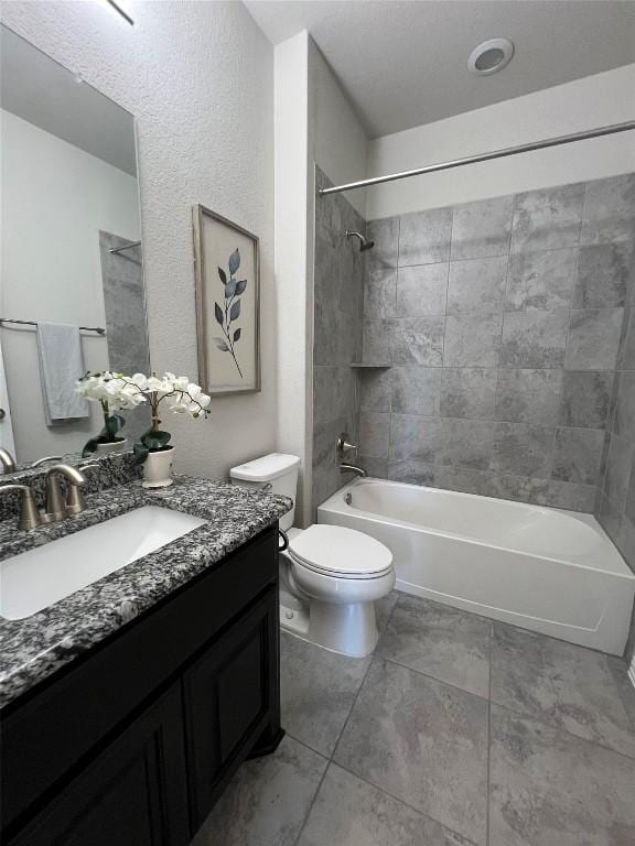 8801 Mina Dr, Austin, TX 78747 - full bath featuring vanity,  shower combination, and toilet