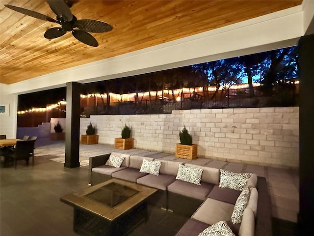 622 Galston Dr, Spicewood, TX 78669 - view of patio with an outdoor hangout area, outdoor dining area, and ceiling fan