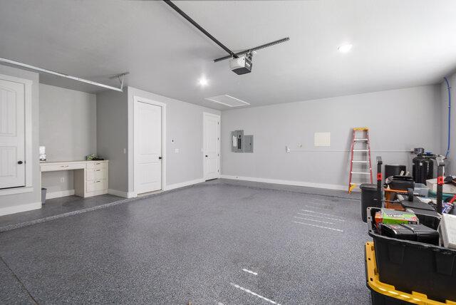 3401 Bandit Ct, Kempner, TX 76539 - garage with electric panel and a garage door opener