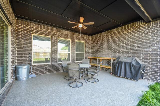 3401 Bandit Ct, Kempner, TX 76539 - view of patio / terrace with a ceiling fan, area for grilling, and outdoor dining area