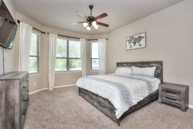 1706 Ambling Trl, Cedar Park, TX 78613 - bedroom with carpet floors, baseboards, and a ceiling fan