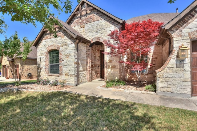 1706 Ambling Trl, Cedar Park, TX 78613 - french provincial home with stone siding and a front lawn
