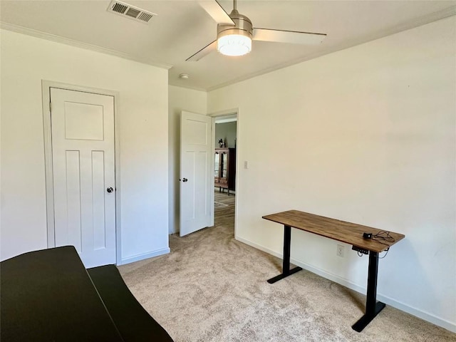 1021 Lewis Ln, Harwood, TX 78632 - unfurnished office featuring a ceiling fan and carpet floors