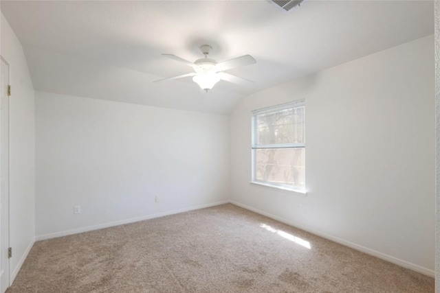 6008 Sierra Leon St, Austin, TX 78759 - spare room with carpet flooring, a ceiling fan, and vaulted ceiling