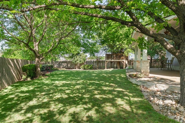 901 Middle Brook Dr, Leander, TX 78641 - view of yard featuring a patio and a fenced backyard