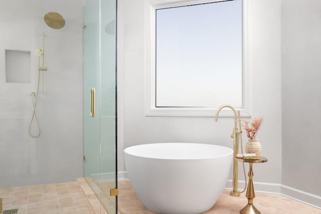 2809 Waterbank Cv, Austin, TX 78746 - bathroom with a stall shower and a freestanding tub