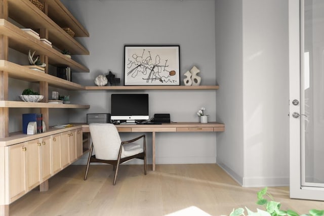 2809 Waterbank Cv, Austin, TX 78746 - office space featuring built in desk and light wood finished floors