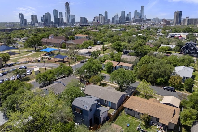 aerial view featuring a city view