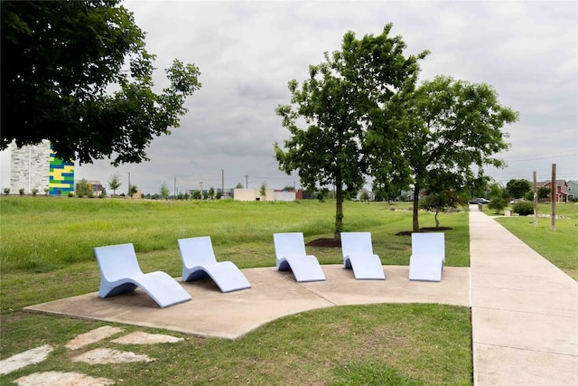 view of home's community with a lawn