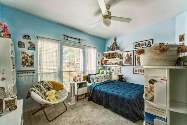 1515 Kothman Dr, Hutto, TX 78634 - carpeted bedroom featuring a ceiling fan