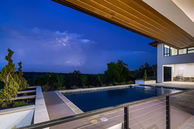 4800 Mondonedo Cv, Austin, TX 78738 - pool at twilight with an outdoor pool and a patio