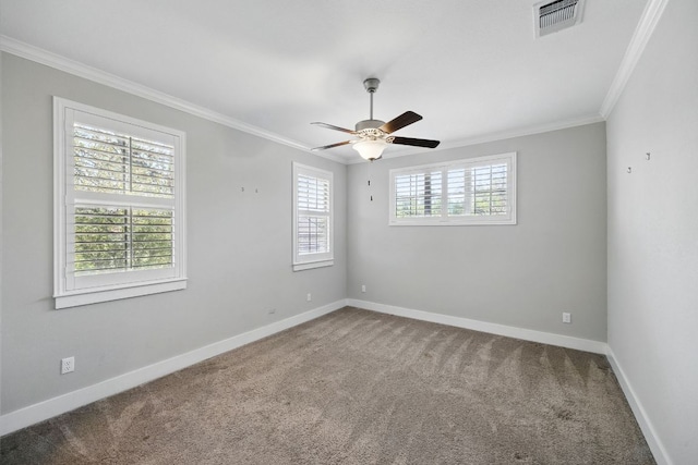 5200 Patagonia Pass, Austin, TX 78738 - carpeted empty room featuring ornamental molding, baseboards, and a ceiling fan