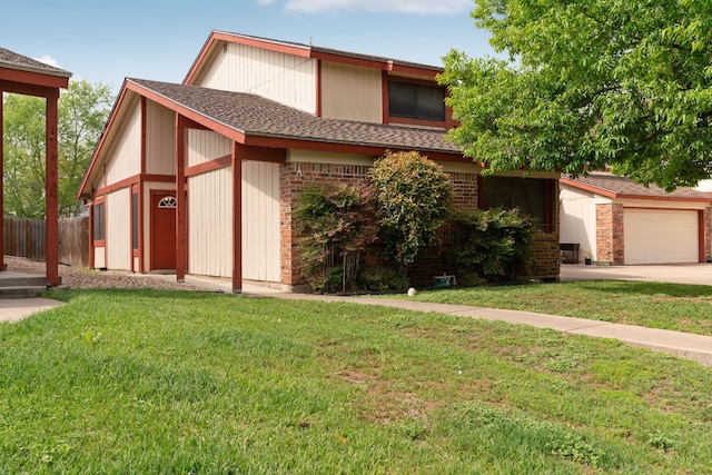 8902 Trone Cir Unit A, Austin, TX 78758 - view of front of property featuring concrete driveway, roof with shingles, and brick siding
