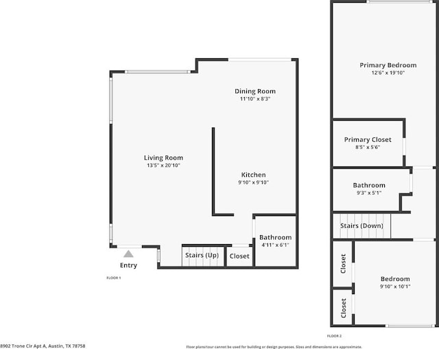8902 Trone Cir Unit A, Austin, TX 78758 - view of room layout