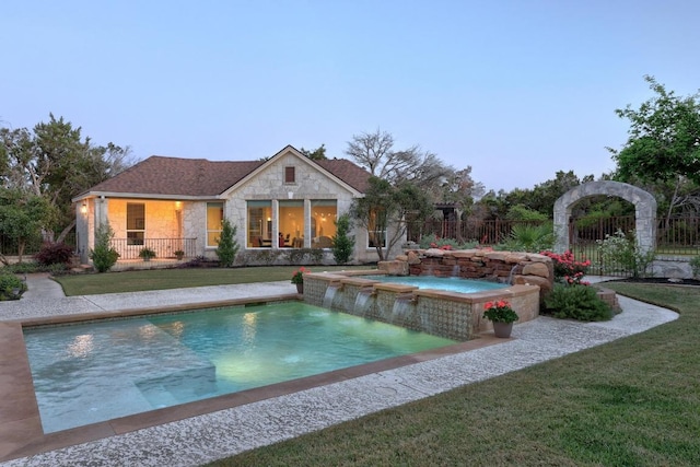1310 Ventana Cyn, Leander, TX 78641 - view of pool featuring a pool with connected hot tub